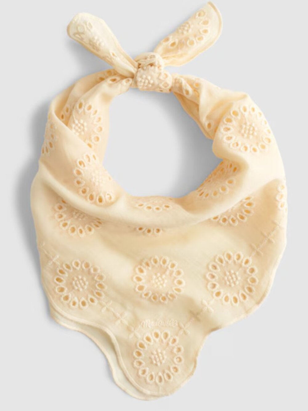 New Madewell Organic Cotton Eyelet Bandana Vanilla